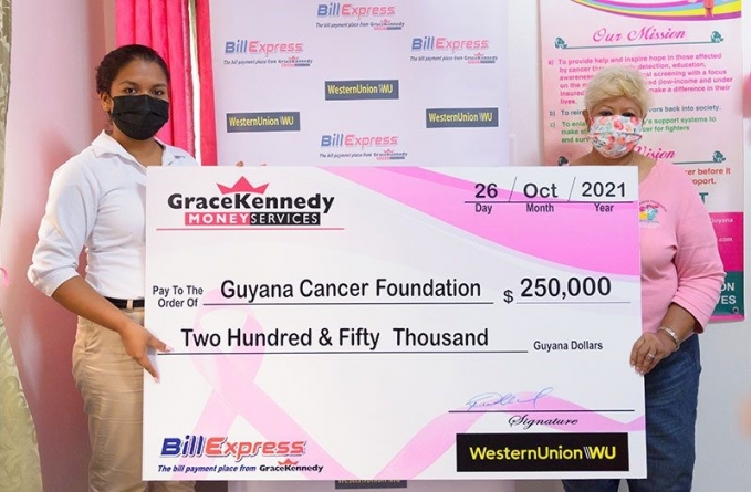 Grace Kennedy makes donation to Cancer Foundation